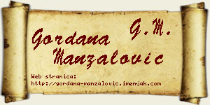 Gordana Manzalović vizit kartica